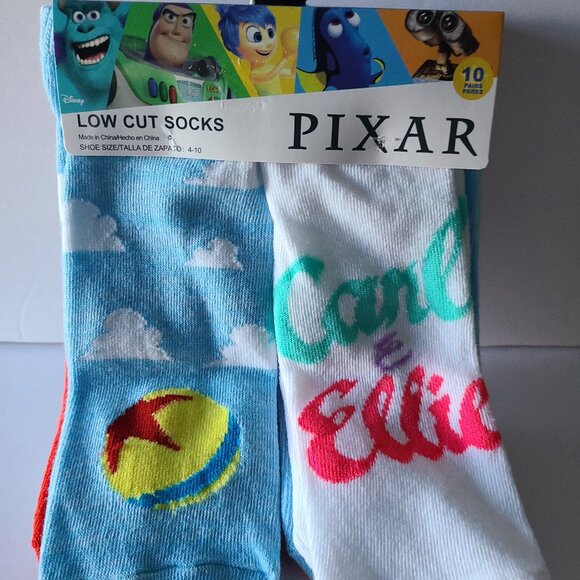 PIXAR WOMEN'S MOMENTS 10-PACK-LOW-CUT SOCKS SHOE SIZE 4-10 - Picture 6 of 9